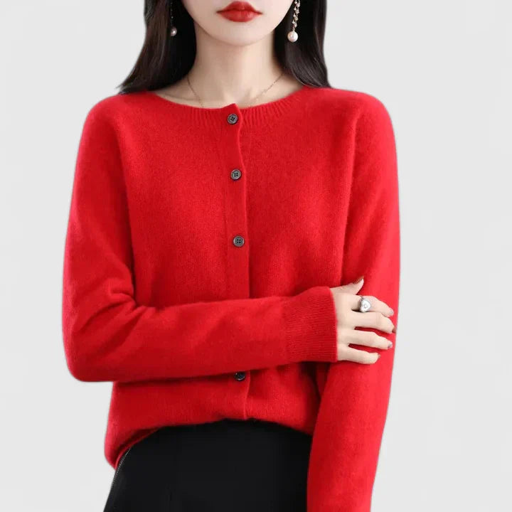 Women's Emilia Classic Button Cardigan - Soft Everyday Layering