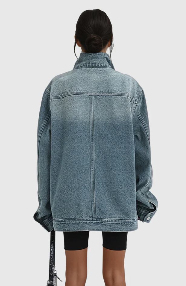 Women's Artistic Denim Jacket - Bold & Creative Style