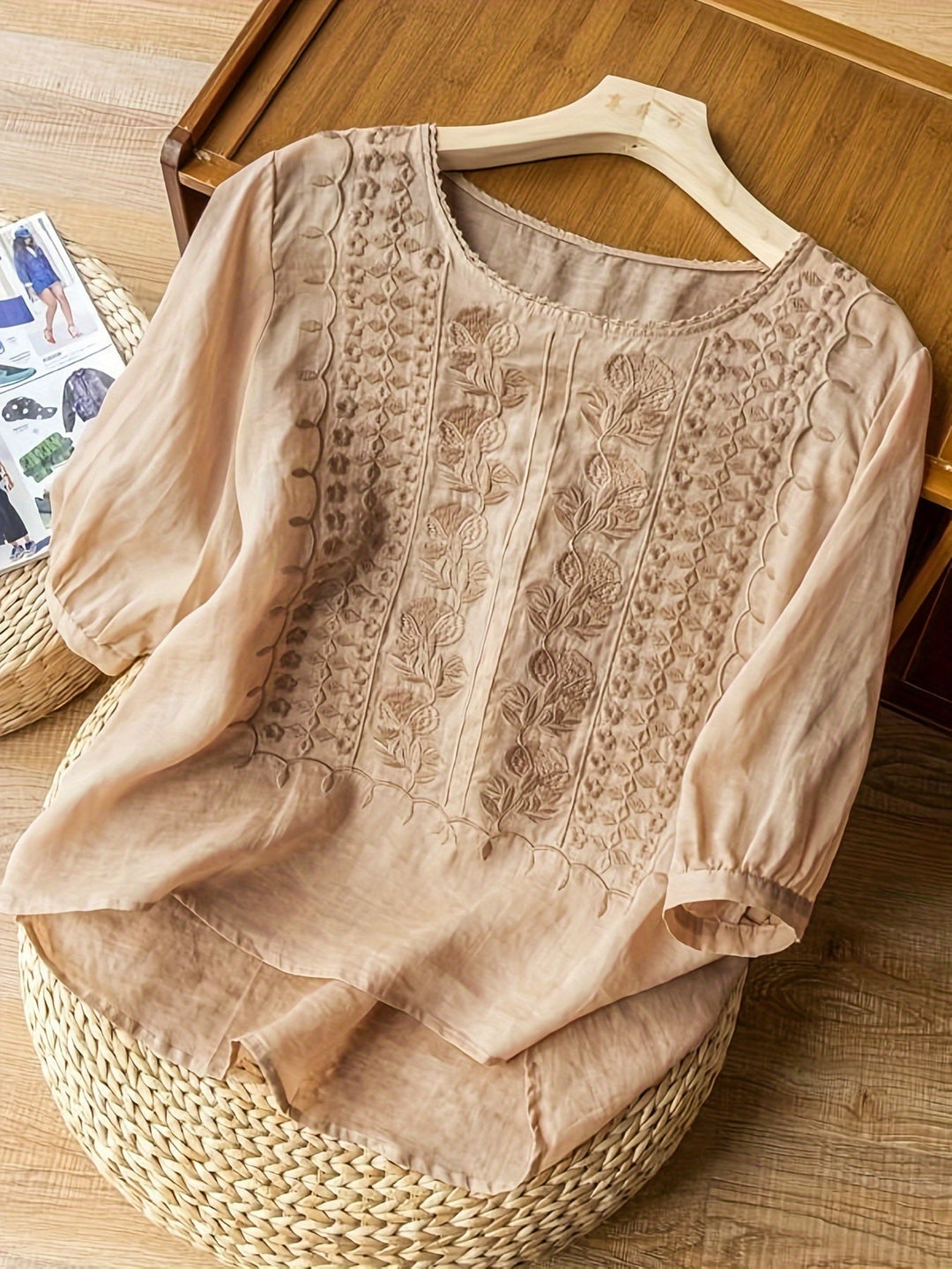 Women's Natalie Embroidered Blouse - Timeless Elegance