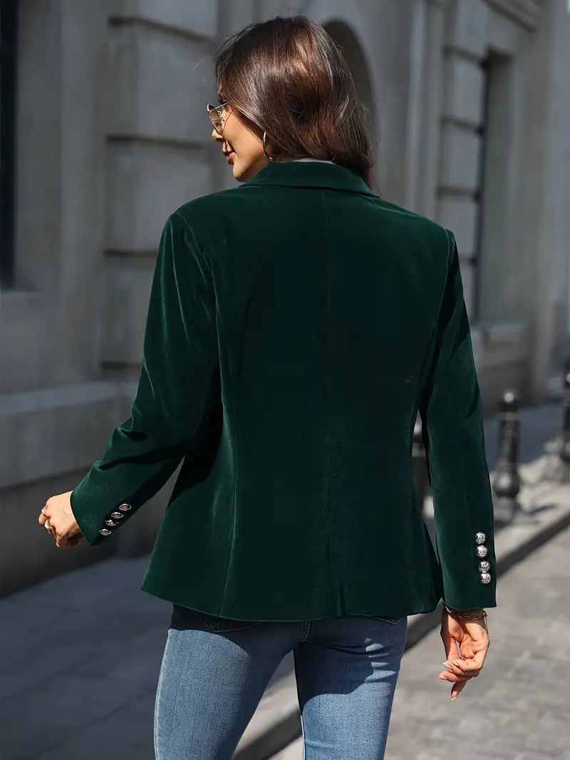 Women's Savannah Velvet Blazer - Timeless Evening Elegance