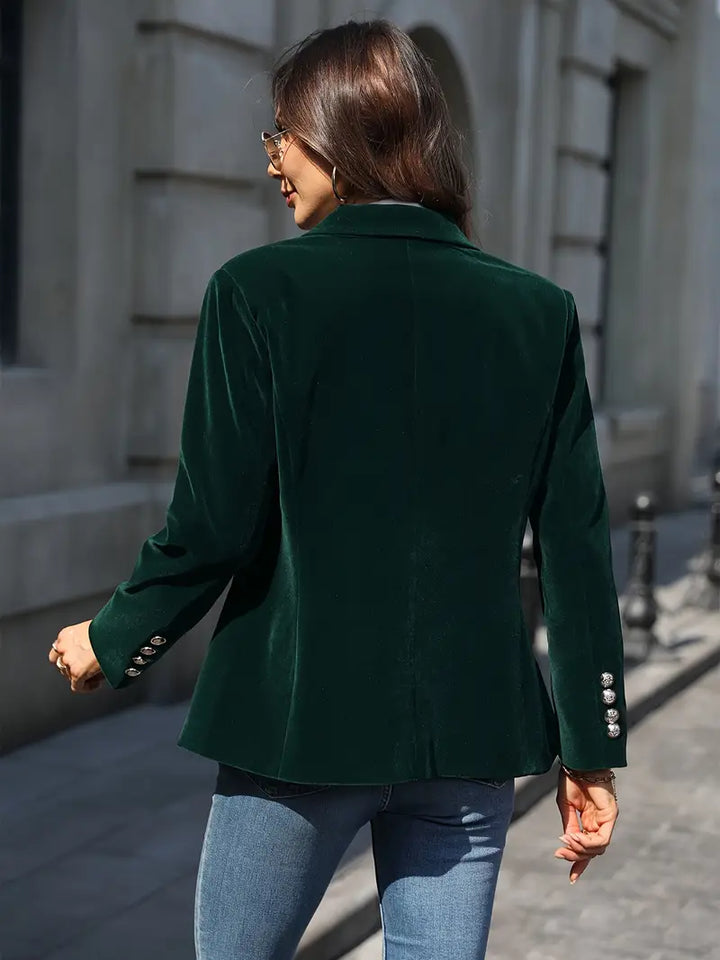 Women's Savannah Velvet Blazer - Timeless Evening Elegance