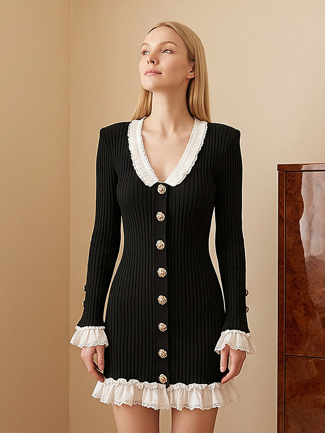 Elegant Slim Single-Breasted Shirt Dress