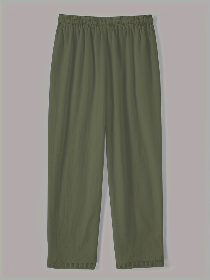 Women's Relaxed Contrast Trim Cropped Pants - Breezy Spring Style