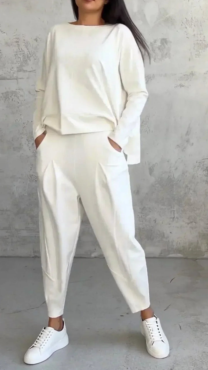Women's Tailored Two-Piece Set - Effortless Style & Comfort