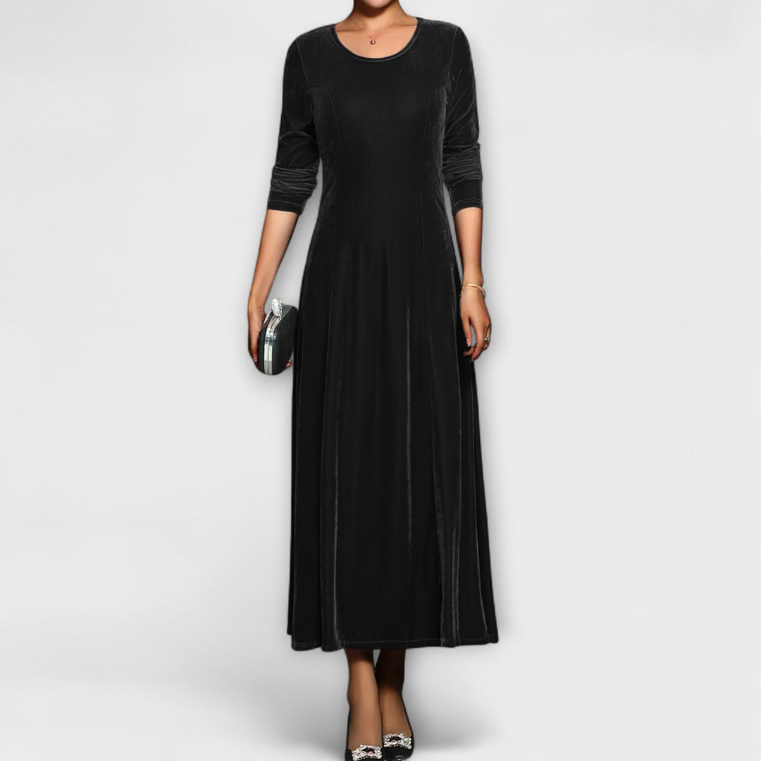 Women's Velvet Dress - Timeless Elegance for Evening Events