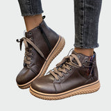 Women's Orthopedic Leather Ankle Boots - Casual Comfort