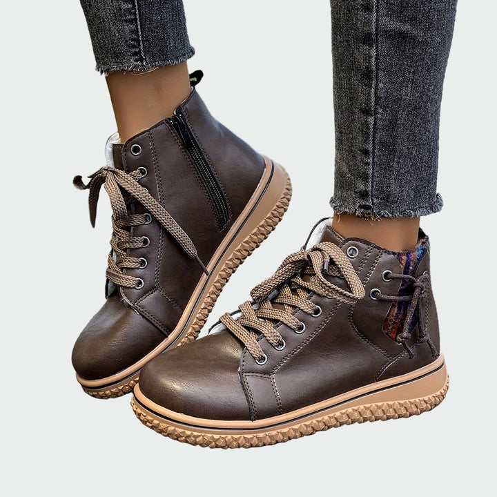 Women's Orthopedic Leather Ankle Boots - Casual Comfort