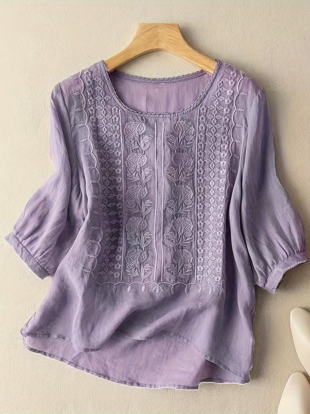 Women's Natalie Embroidered Blouse - Timeless Elegance