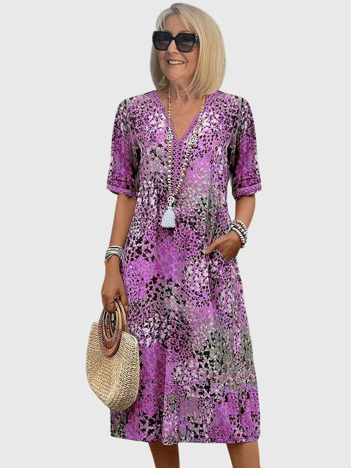 Women's Floral Midi Dress - Elegant & Versatile for Any Occasion