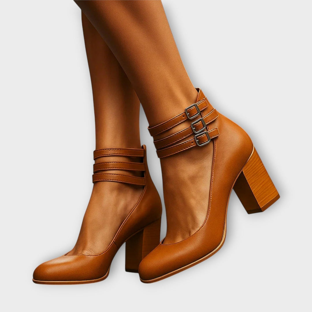 Women's Vintage Block-Heel Mary Jane Pumps - Timeless Everyday Heel