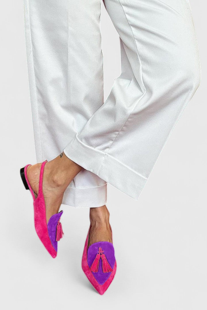 Women's Slingback Heels with Tassel Accents - Elegant & Versatile