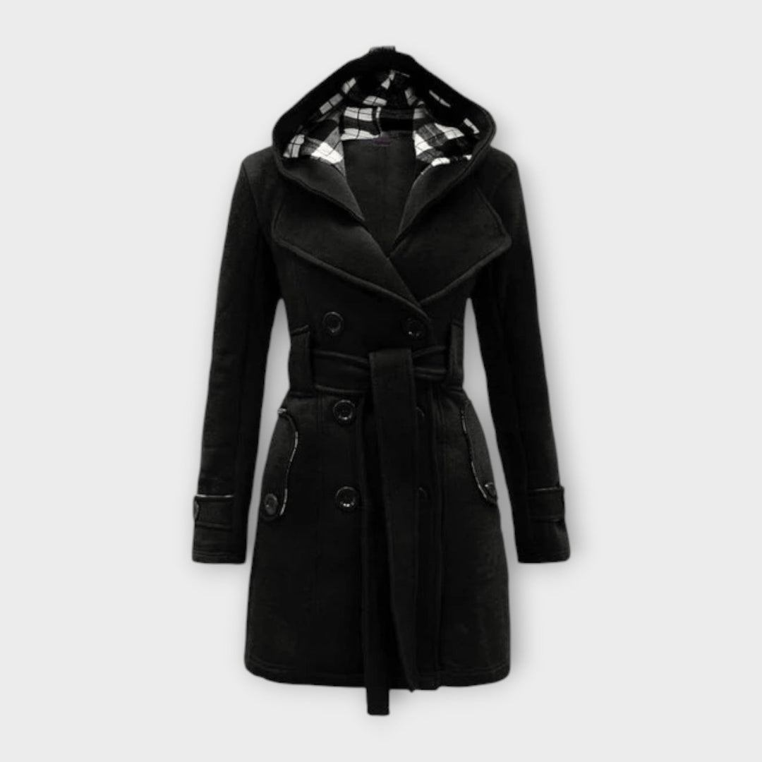 Women's Colette Hooded Trench Coat - Elegant & Warm