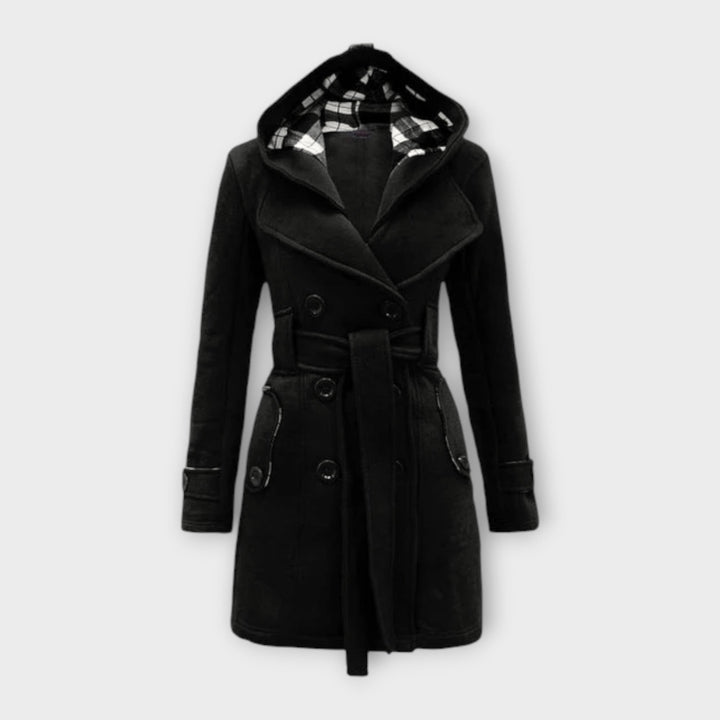Women's Colette Hooded Trench Coat - Elegant & Warm
