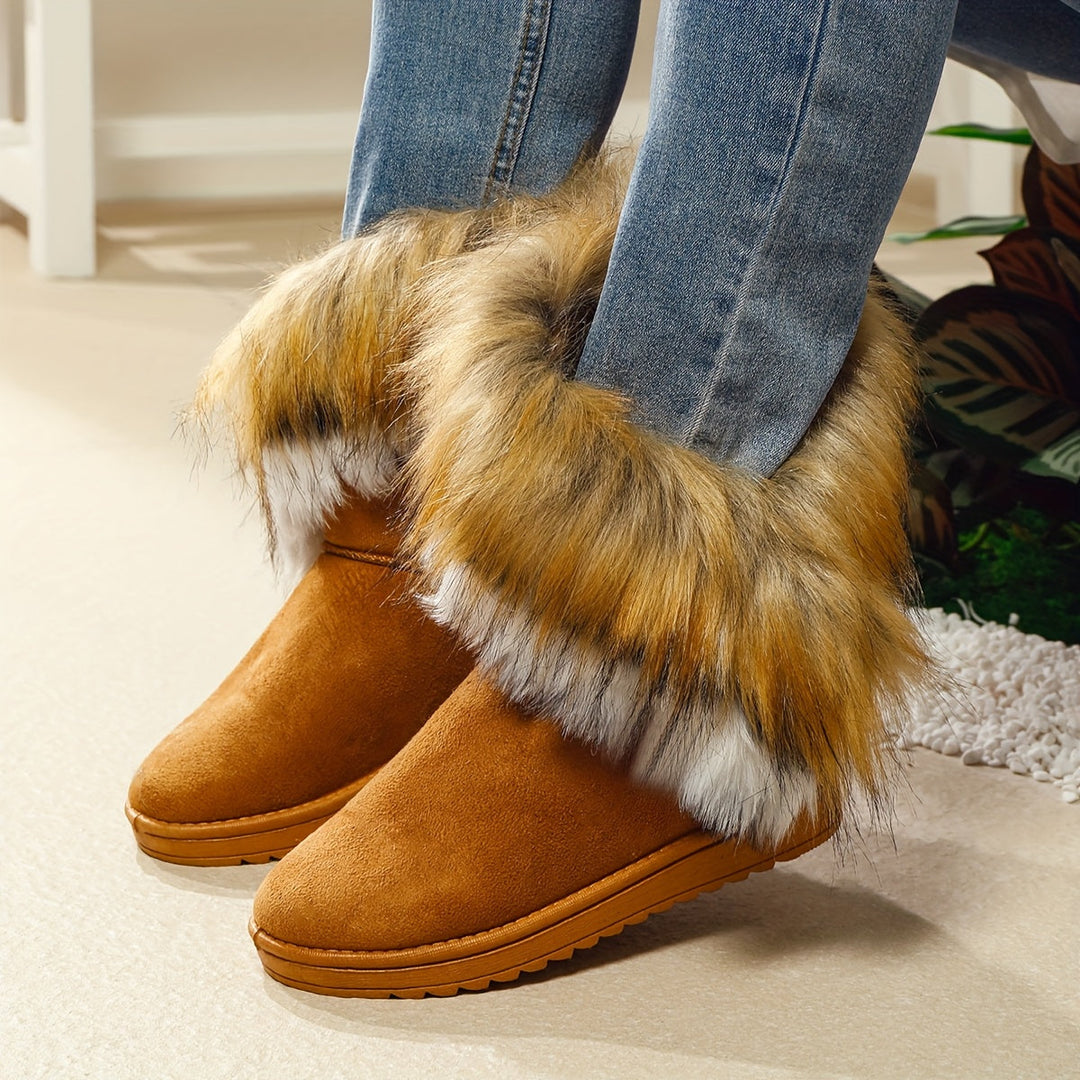 Women's Plush-Lined Snow Boots - Cozy & Fashionable