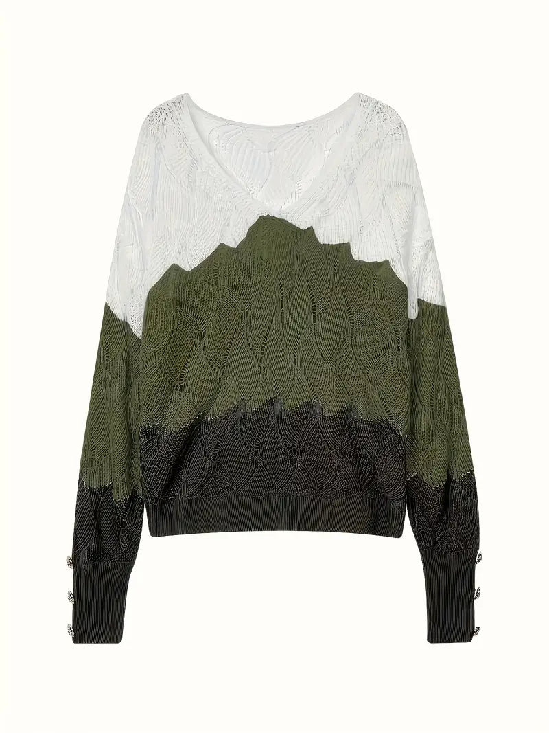 Women's Cozy Wave Knit Sweater - For Effortless Layering