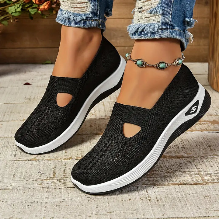 Women's Breathable Knit Slip-On Sneakers - Effortless Daily Comfort
