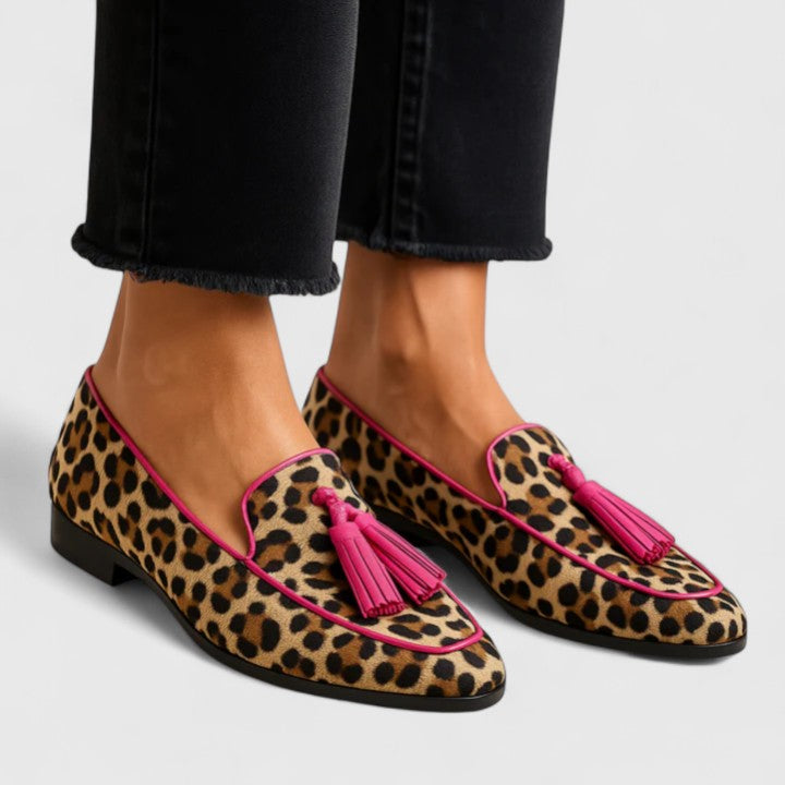 Women's Leopard Loafers - Elegant Support for Everyday Wear