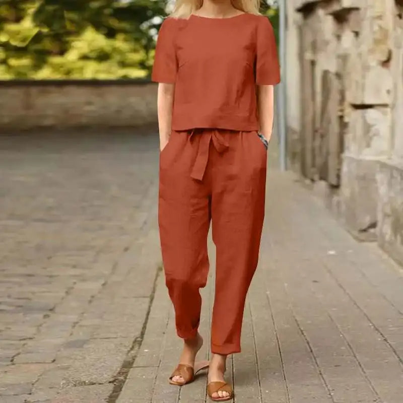 Women's Chic Two-Piece Lounge Set - Effortless Everyday Style