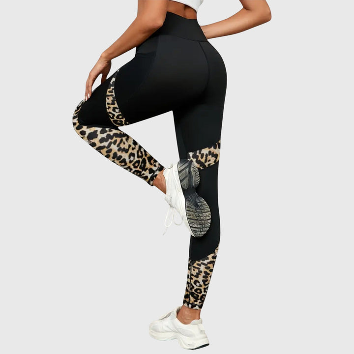 Women's High-Waisted Leopard Print Training Leggings - Athletic Style