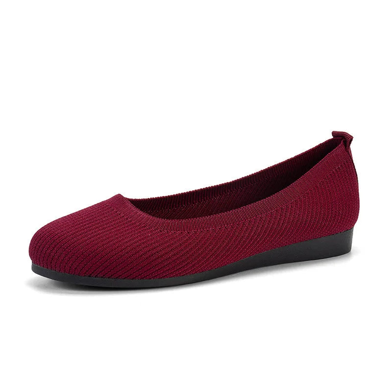 Women's Comfy Knit Ballet Flats - Everyday Elegance