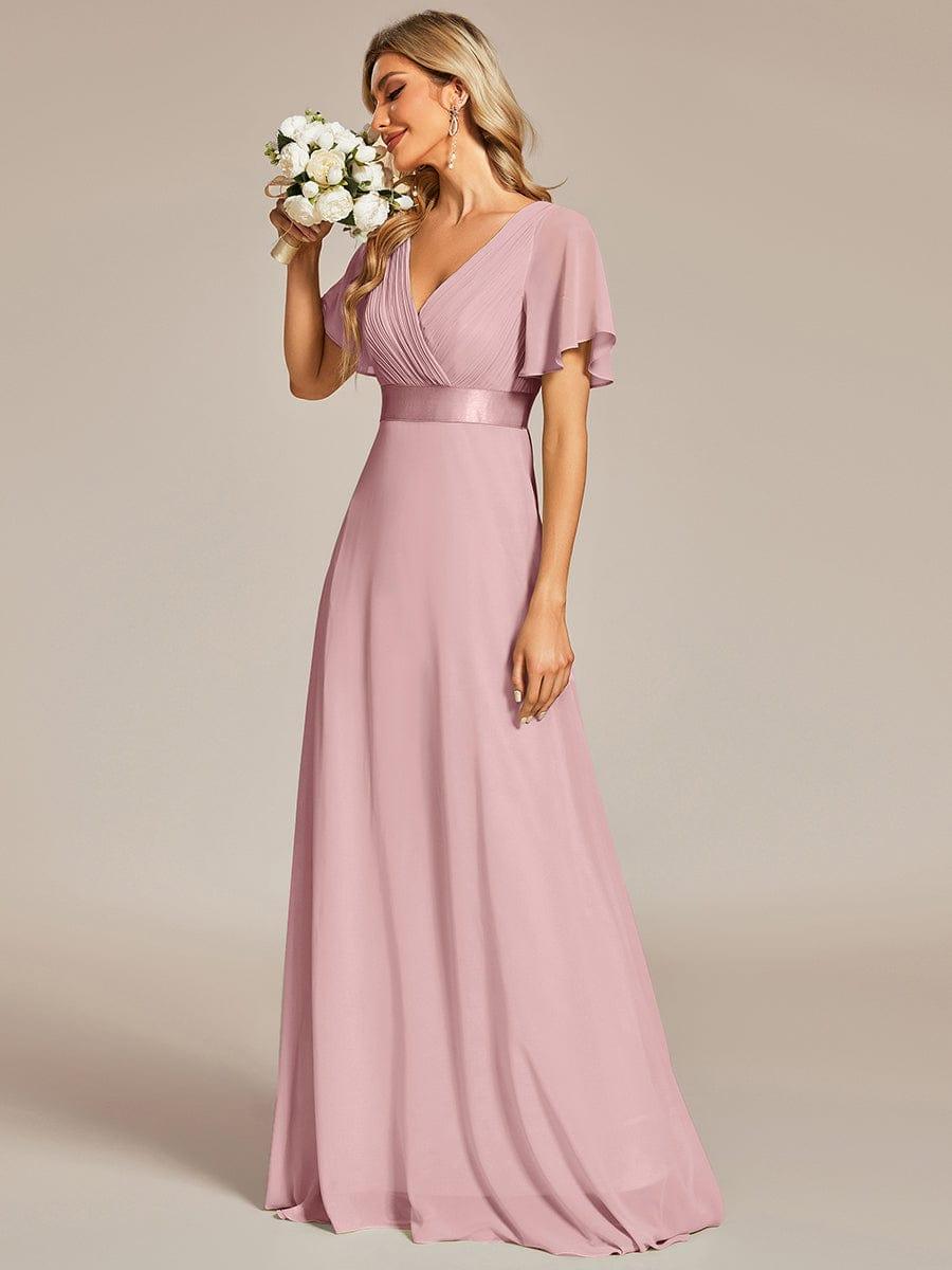 Women's Empire-Waist Flutter-Sleeve Maxi Dress – Formal & Bridesmaid
