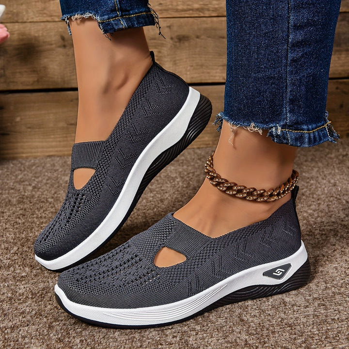 Women's Breathable Knit Slip-On Sneakers - Effortless Daily Comfort