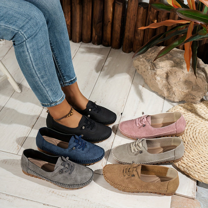 Women's Soft Suede Moccasin Flats - Full Support for Sensitive Feet