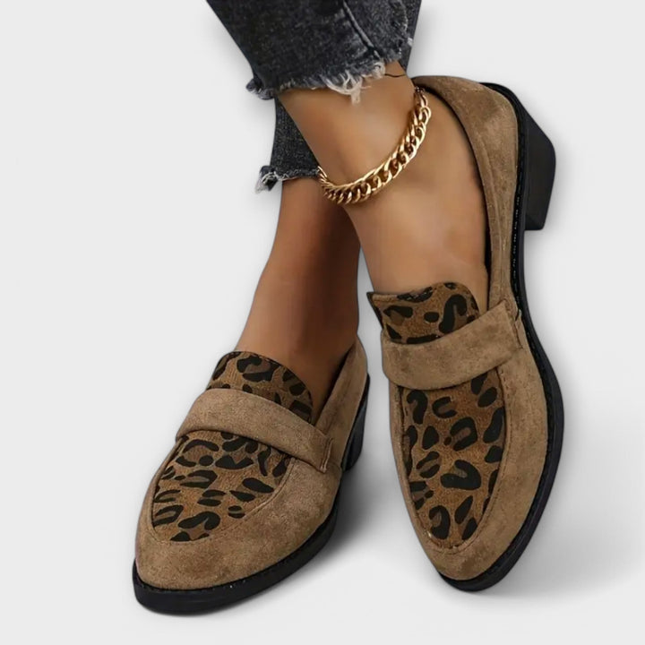 Women's Leopard Print Loafer Flats - Everyday Elegance