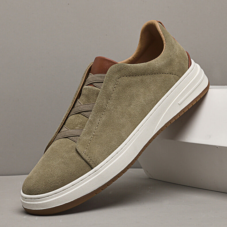 Men's Suede Slip-On Sneakers – Cushioned Everyday Trainers