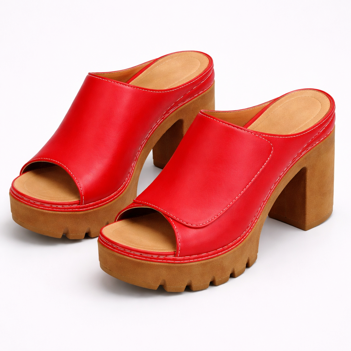 Women's Glossy Platform Heels - Flattering Lift & Comfort