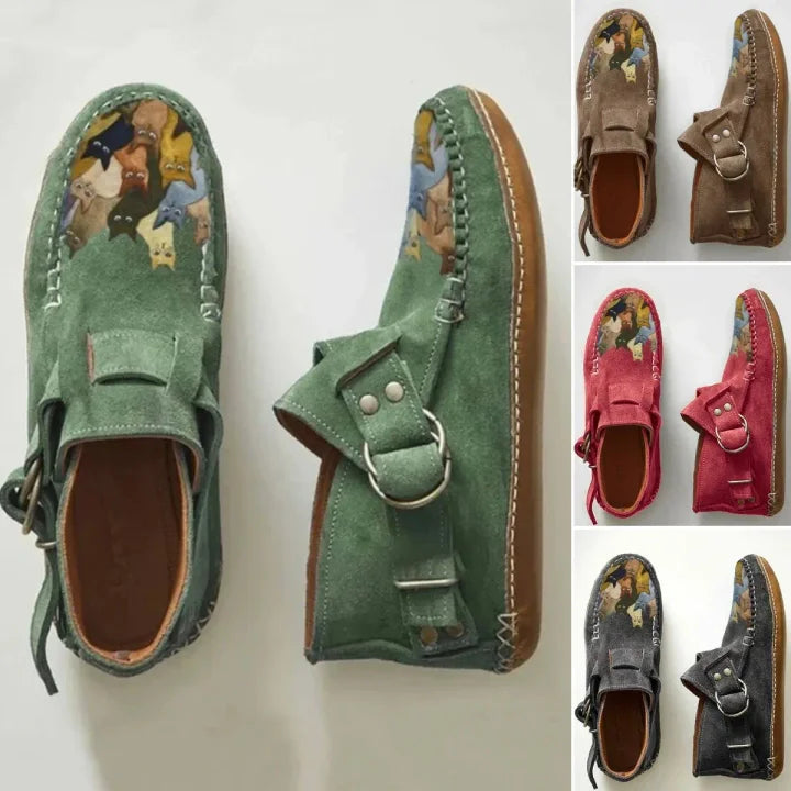 Women's Hand-Painted Suede Casual Shoes - Artistic Everyday Comfort