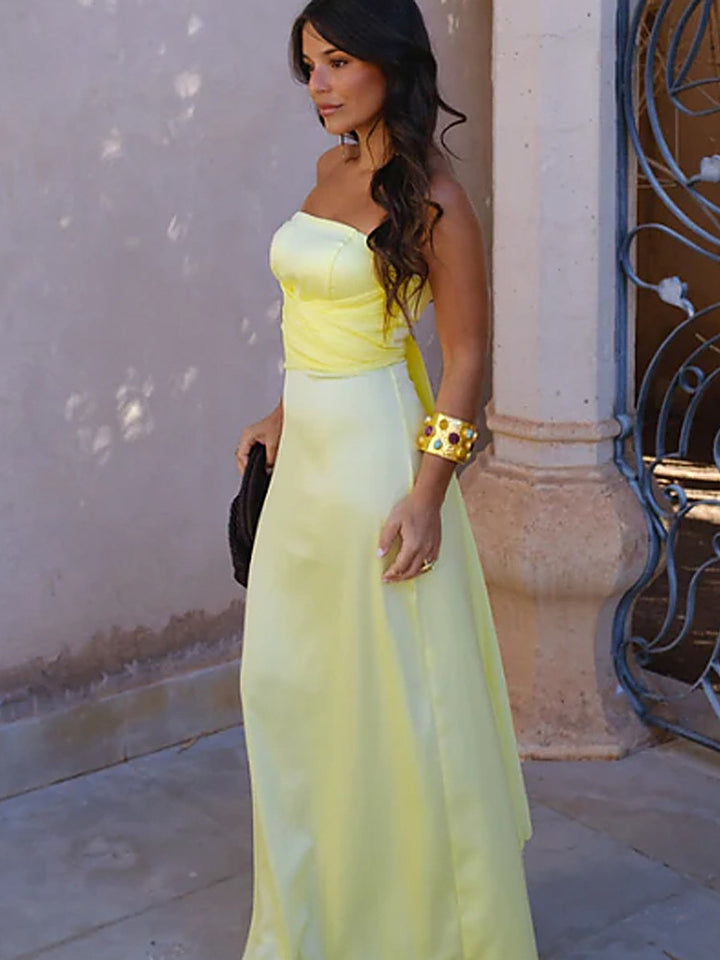 Asymmetric Scarf-Neck Tube Maxi Dress