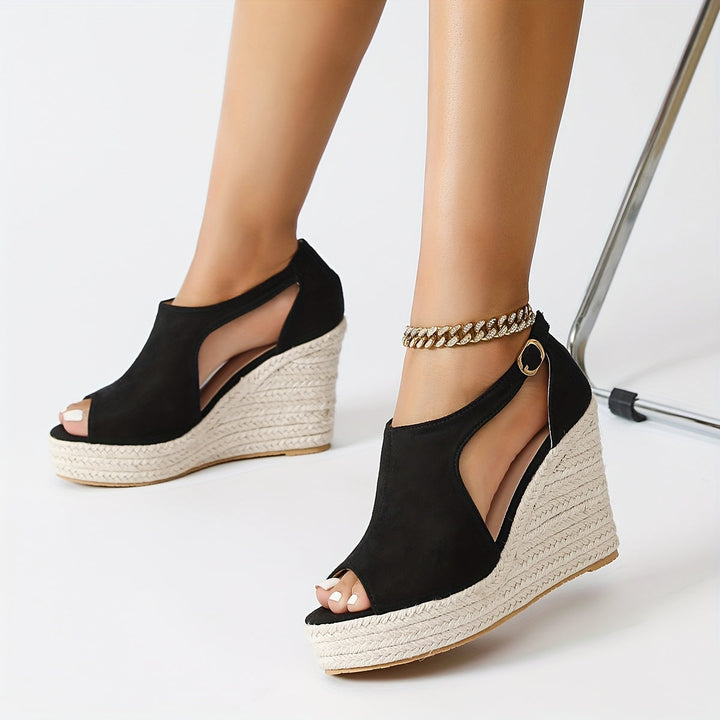 Women's Leather Heeled Sandals - Elegant Summer Style