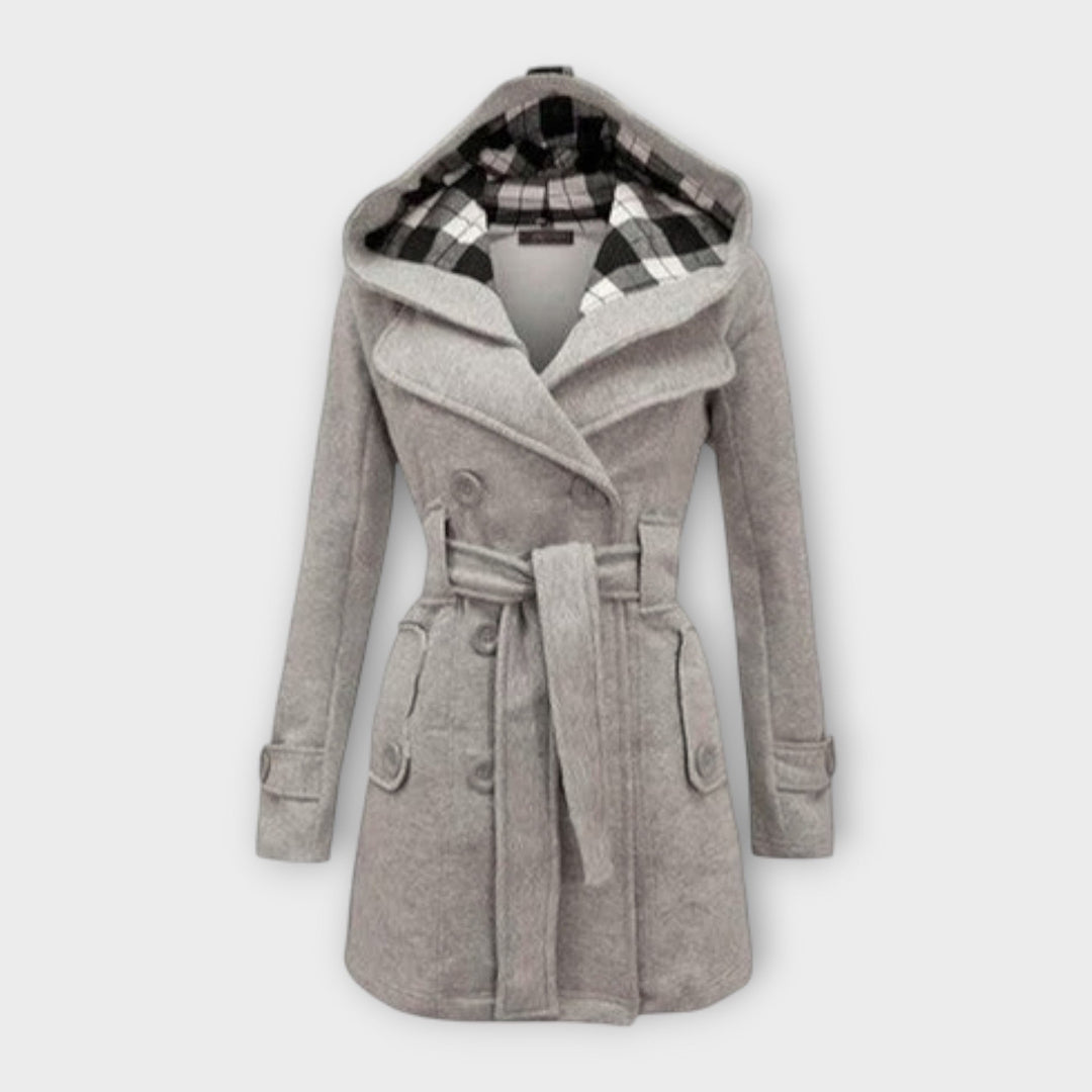 Women's Colette Hooded Trench Coat - Elegant & Warm