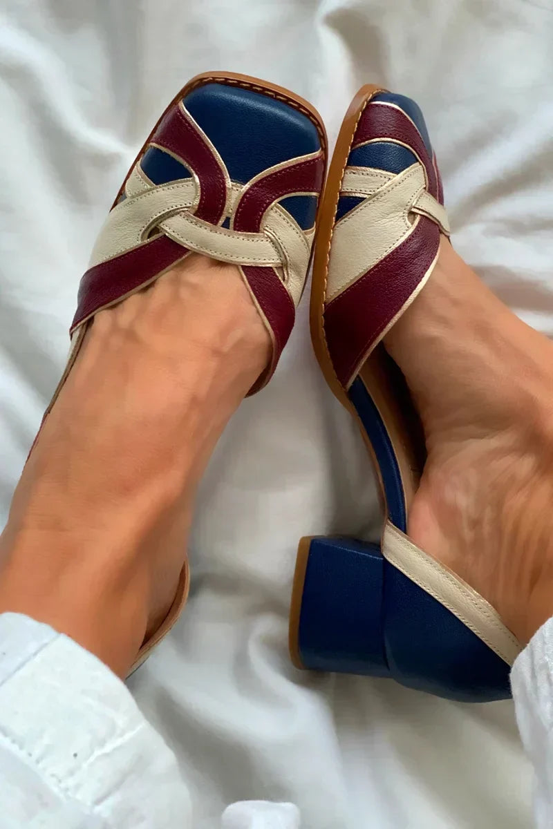 Women's Tri-Color Slip-On Flats - Effortless Everyday Style
