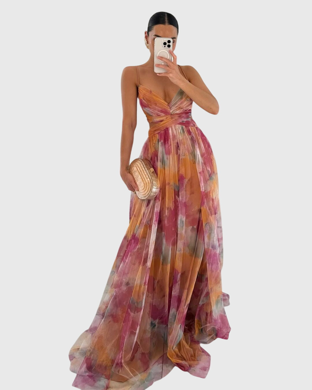 Women's Floral Print Maxi Dress - Effortless Summer Elegance