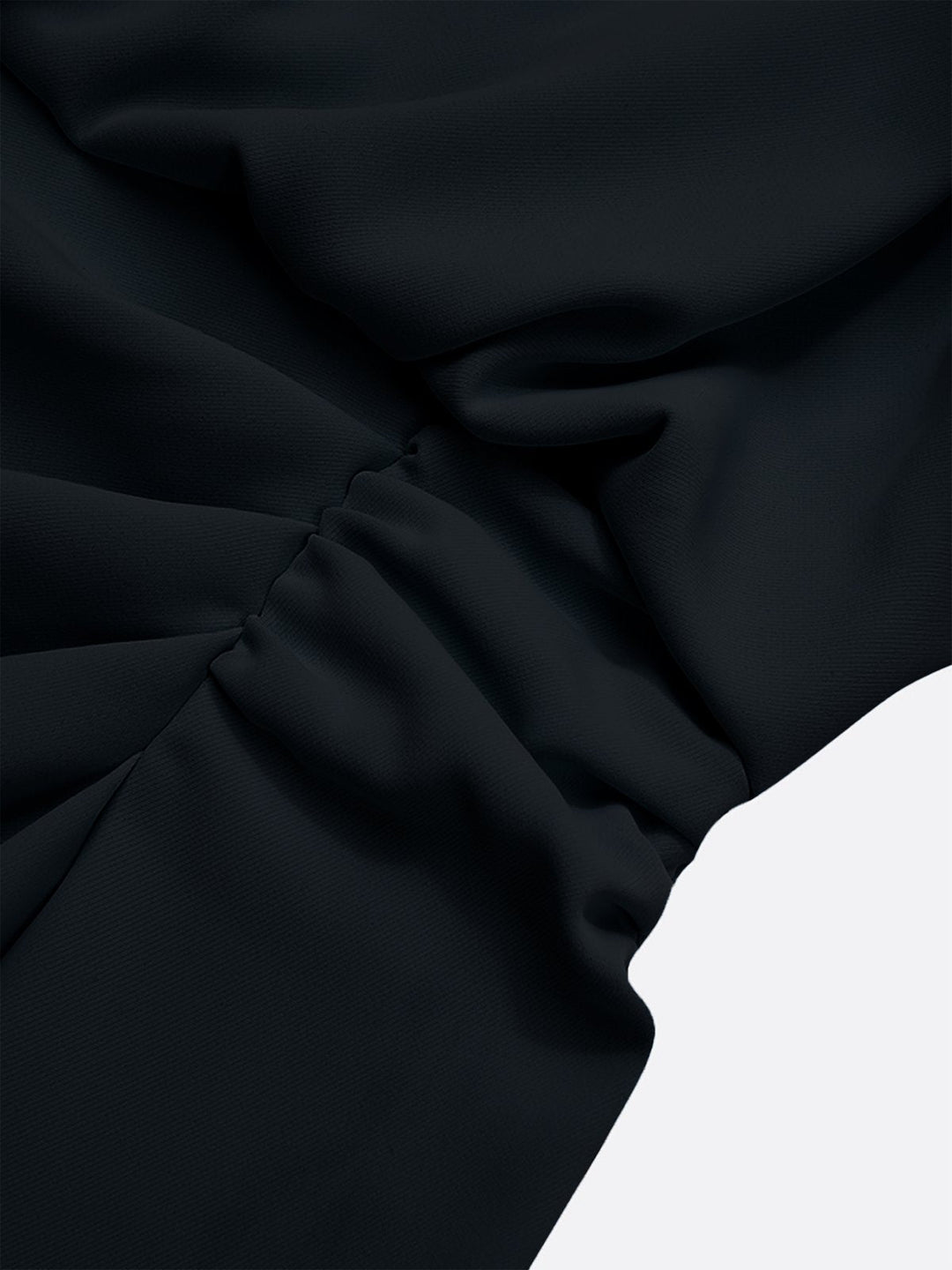 Women's Stretch Midi Dress with Side Drape - Effortless Elegance