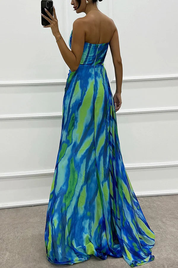 Women's Vibrant Draped Dress - Striking Summer Soirée