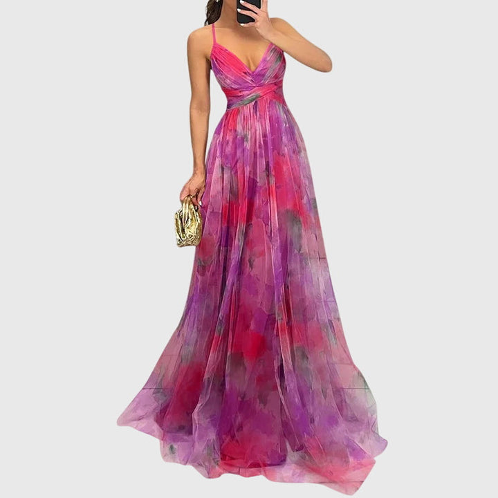 Women's Floral Print Maxi Dress - Effortless Summer Elegance