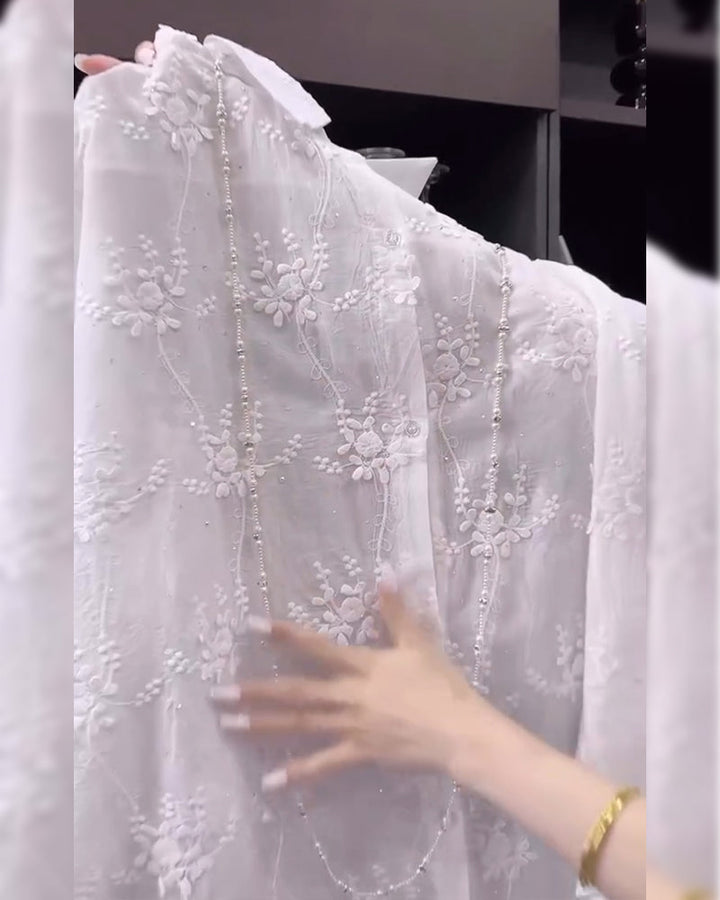 Women's Embroidered Button-Down Shirt - Effortless Elegance