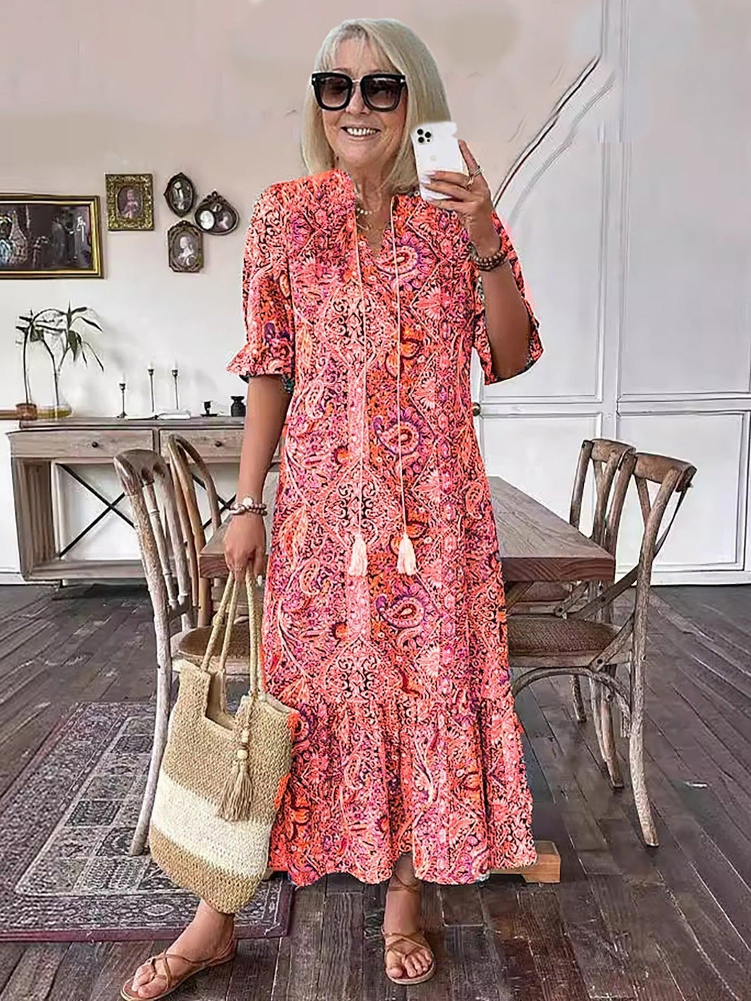 Women's Boho Grace Cotton Dress - Breezy Summer Style