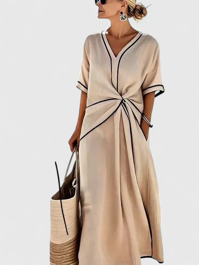 Women's Striped Elegant Dress - Effortless Summer Style