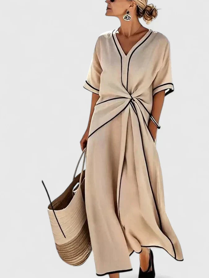 Women's Striped Elegant Dress - Effortless Summer Style