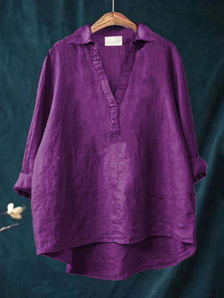 Women's Linen Elegant Summer Blouse - Lightweight & Breathable