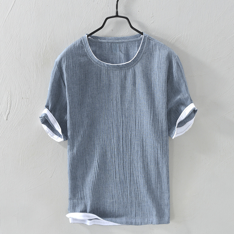 Men's Cotton Linen Shirt – Lightweight Breathable Button-Down