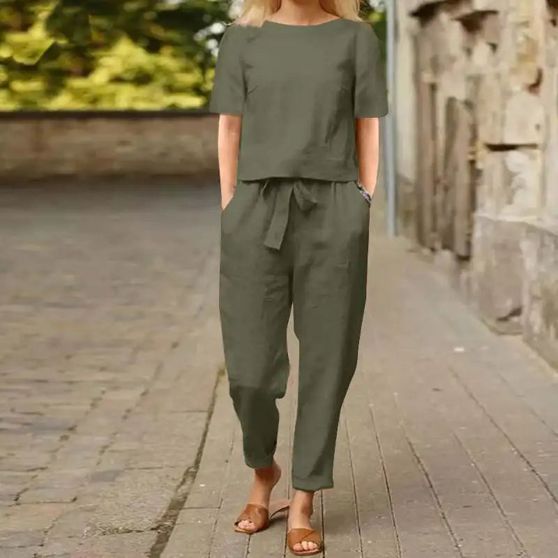 Women's Chic Two-Piece Lounge Set - Effortless Everyday Style