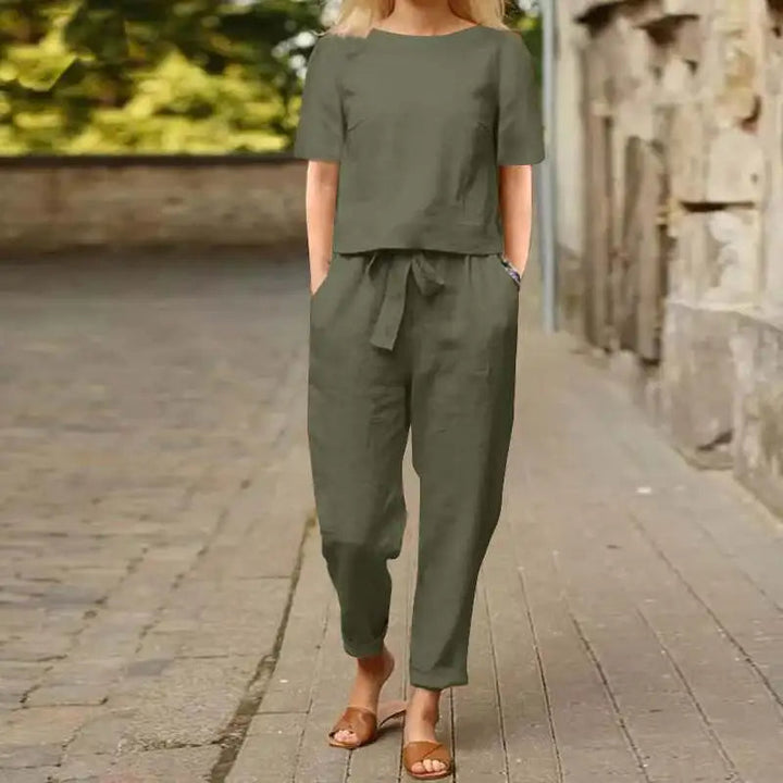 Women's Chic Two-Piece Lounge Set - Effortless Everyday Style