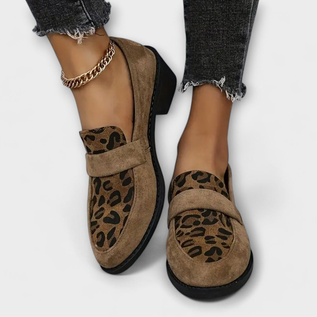 Women's Leopard Print Loafer Flats - Everyday Elegance