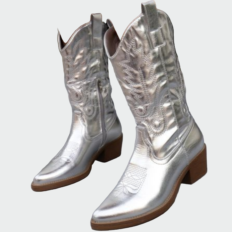 Women's Metallic Cowboy Boots - Bold Street-Style Statement