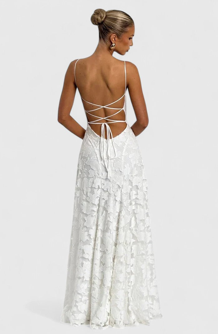 Women's Elegant Cowl Neck Maxi Dress - Wedding Guest